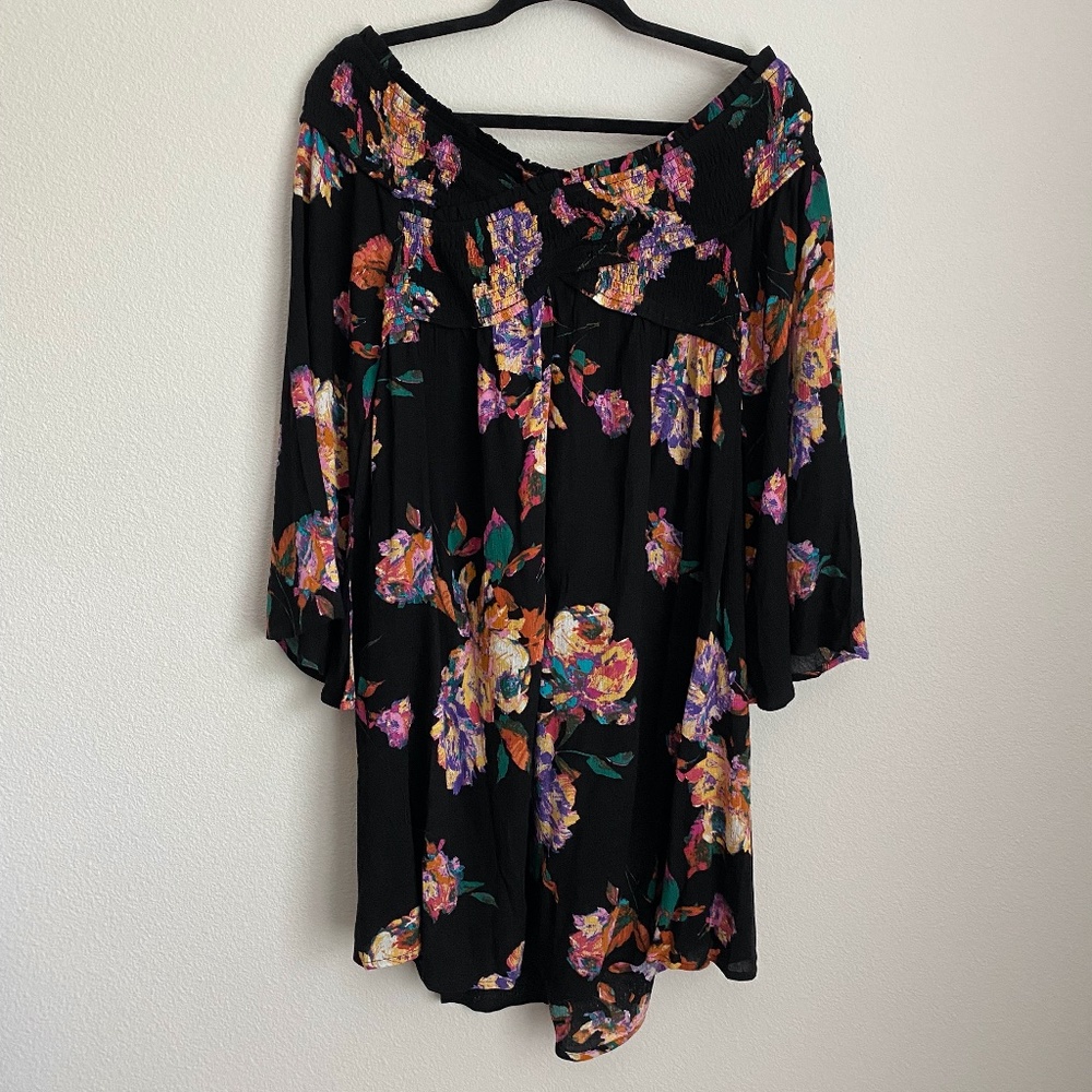 Oddy - Size Medium - Smocked Off Shoulder Floral Mini Dress